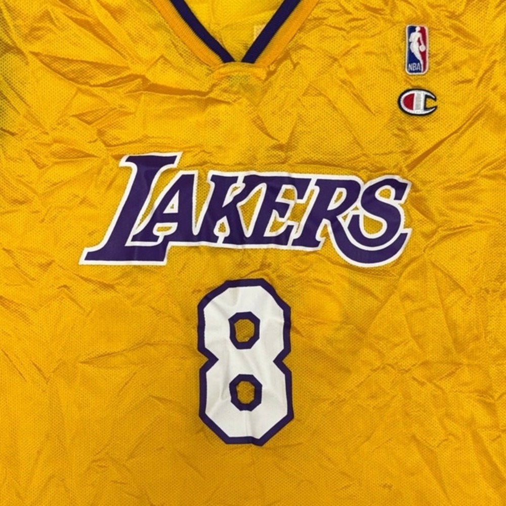Lakers Kobe Bryant Jersey Mens XL Champion NBA Basketball Gold Size 48 Vintage - Picture 3 of 7